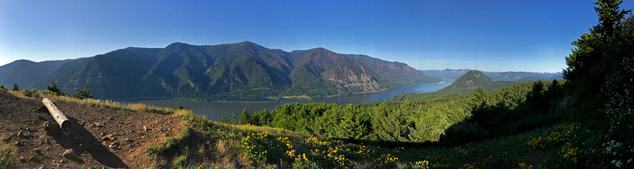 Dog Mountain at Columbia River Gorge in WA