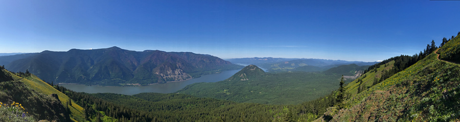 Dog Mountain at Columbia River Gorge in WA